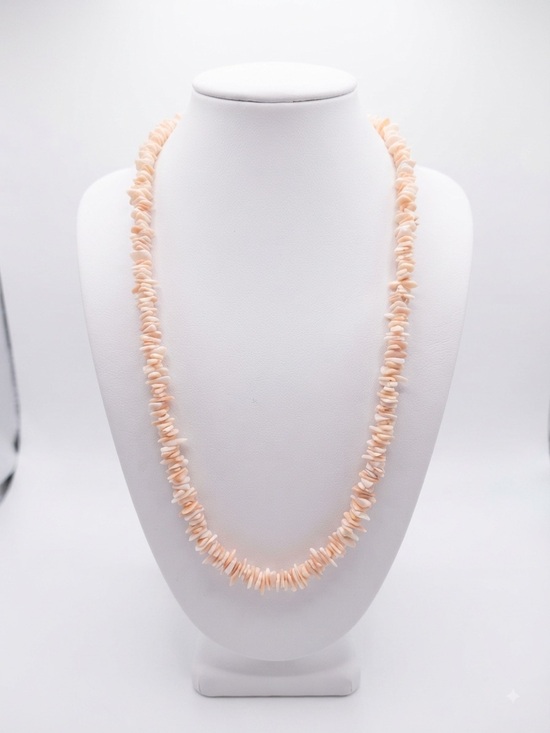 Jewelry - Vintage Hawaiian Pooka Shell Necklace - Pink/Peach color. 90s, Beach, Vacation